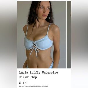 Frankie's Bikinis Lucia ruffle underwire bikini top, new moon